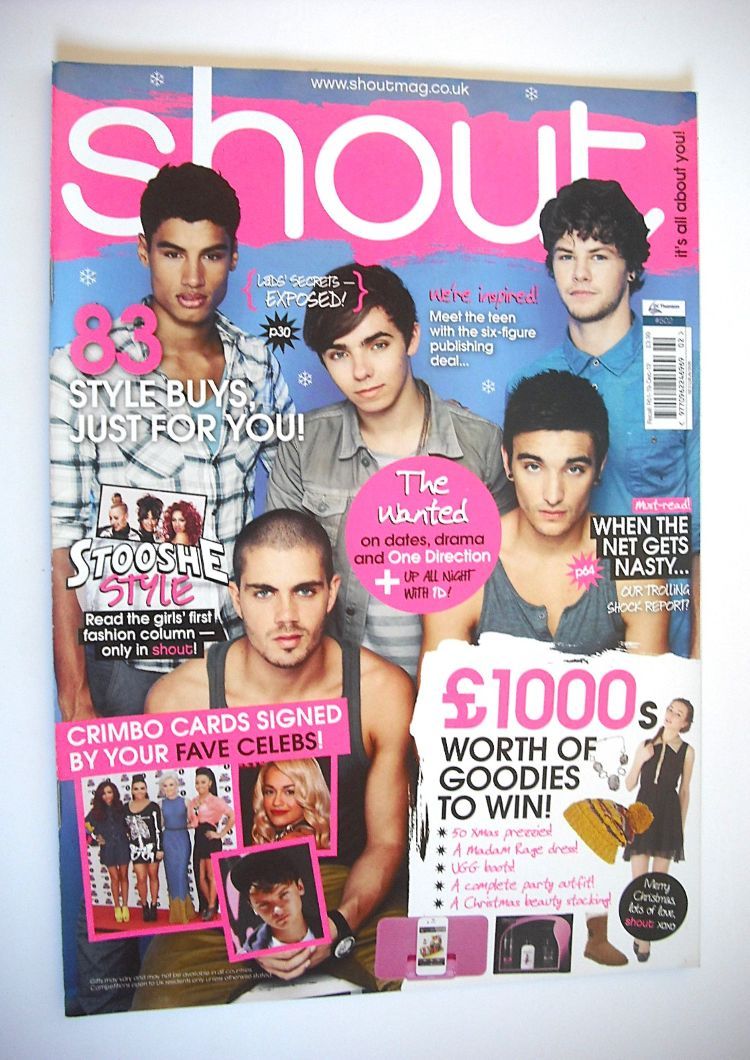 Shout magazine - The Wanted cover (28 November - 18 December 2012)