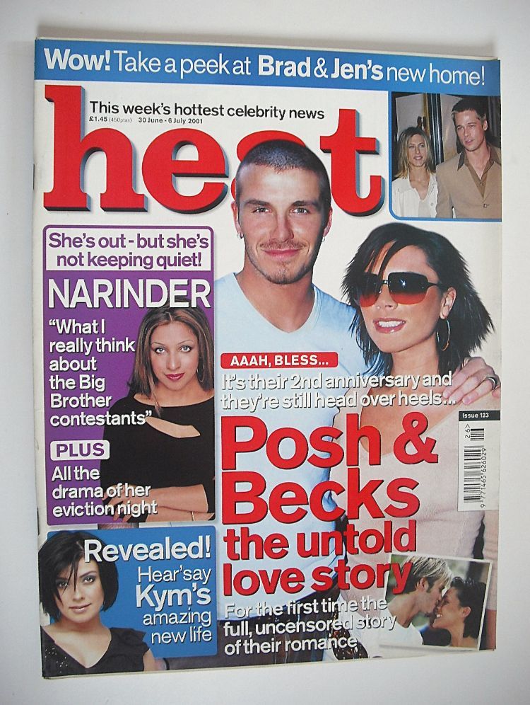 <!--2001-06-30-->Heat magazine - David and Victoria Beckham cover (30 June 