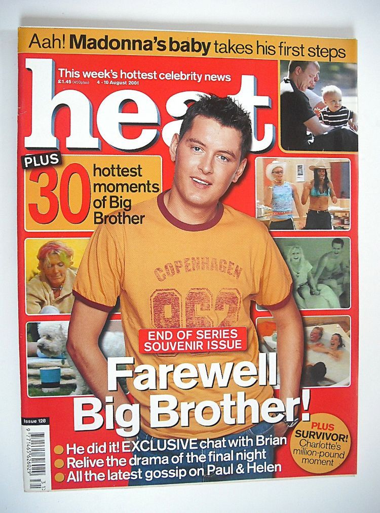Heat magazine - Brian Dowling cover (4-10 August 2001 - Issue 128)