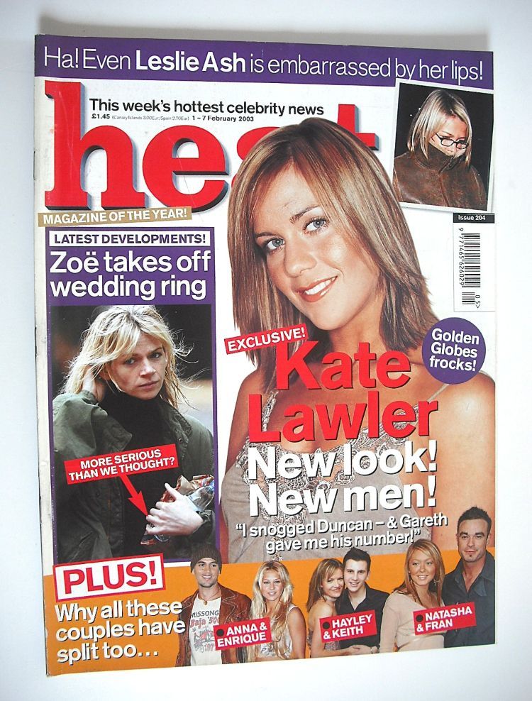 Heat magazine - Kate Lawler cover (1-7 February 2003 - Issue 204)