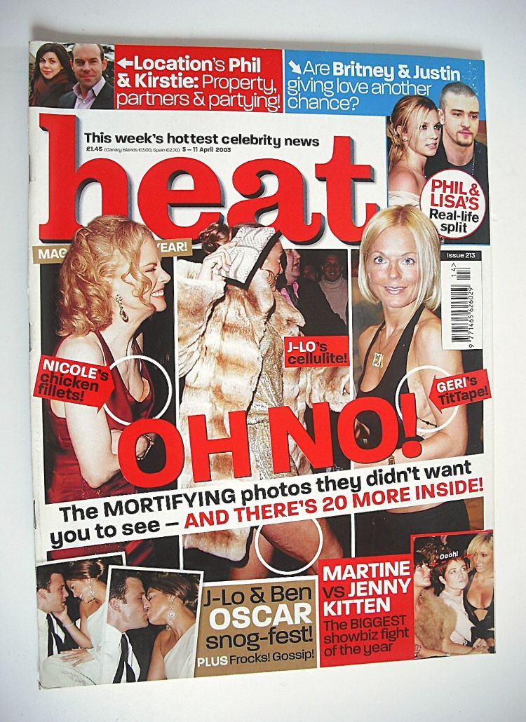 Heat magazine - Oh No! cover (5-11 April 2003 - Issue 213)