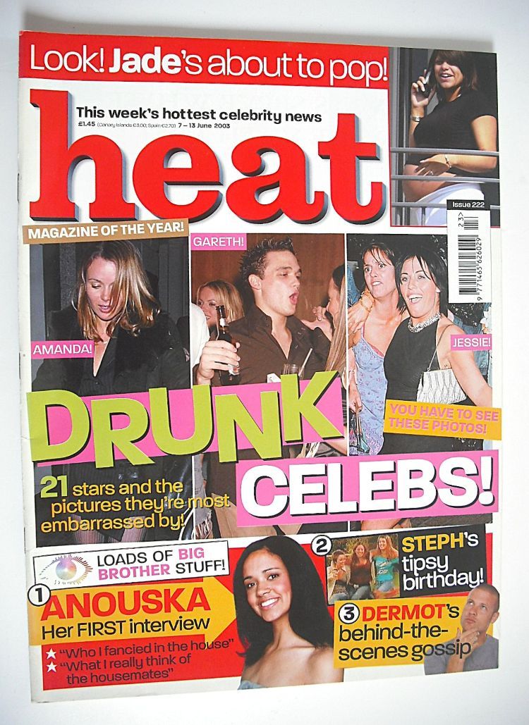 Heat magazine - Drunk Celebs! cover (7-13 June 2003 - Issue 222)