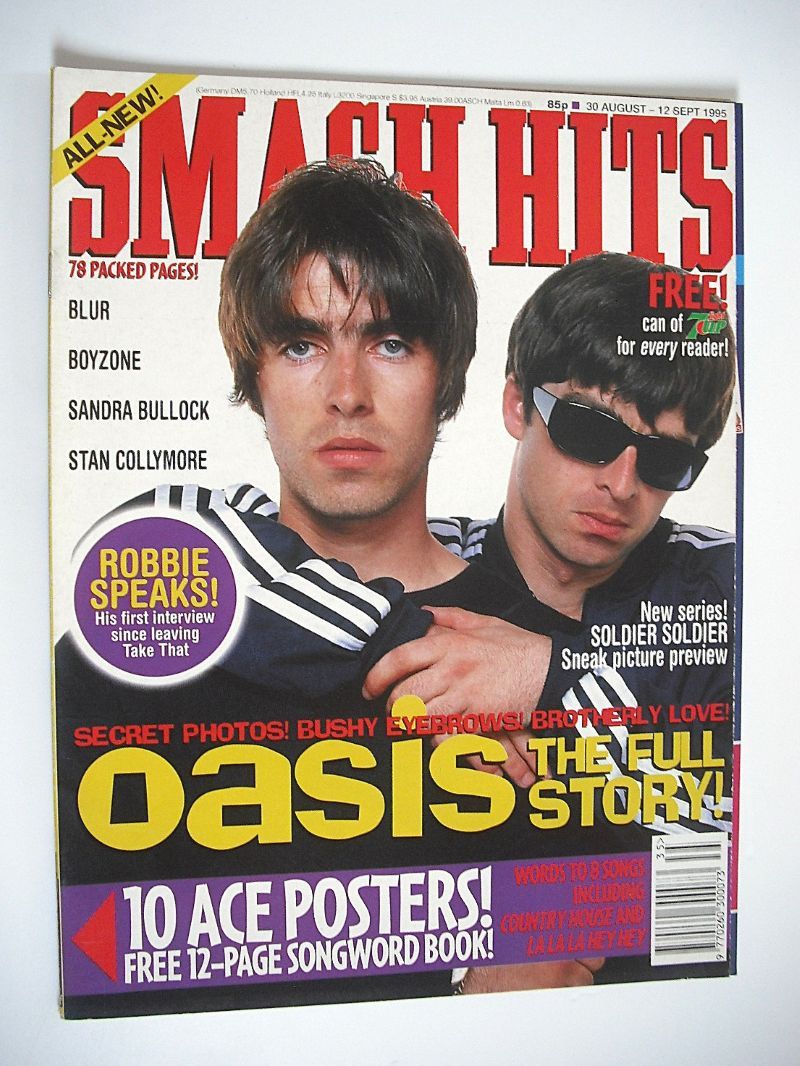 <!--1995-08-30-->Smash Hits magazine - Oasis cover (30 August - 12 Septembe