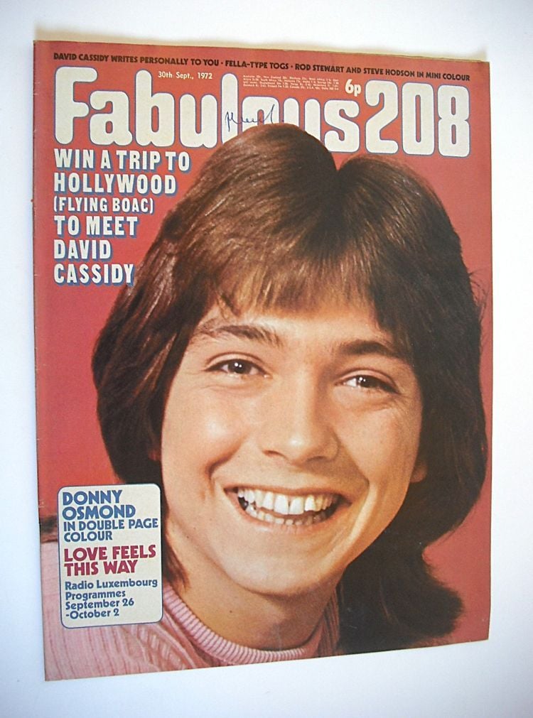 Fabulous 208 magazine (30 September 1972 - David Cassidy cover)
