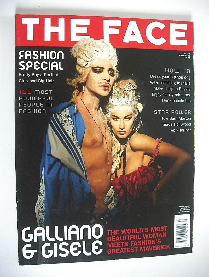 The Face magazine - John Galliano and Gisele Bundchen cover (March 2004 - Volume 3 No. 86)