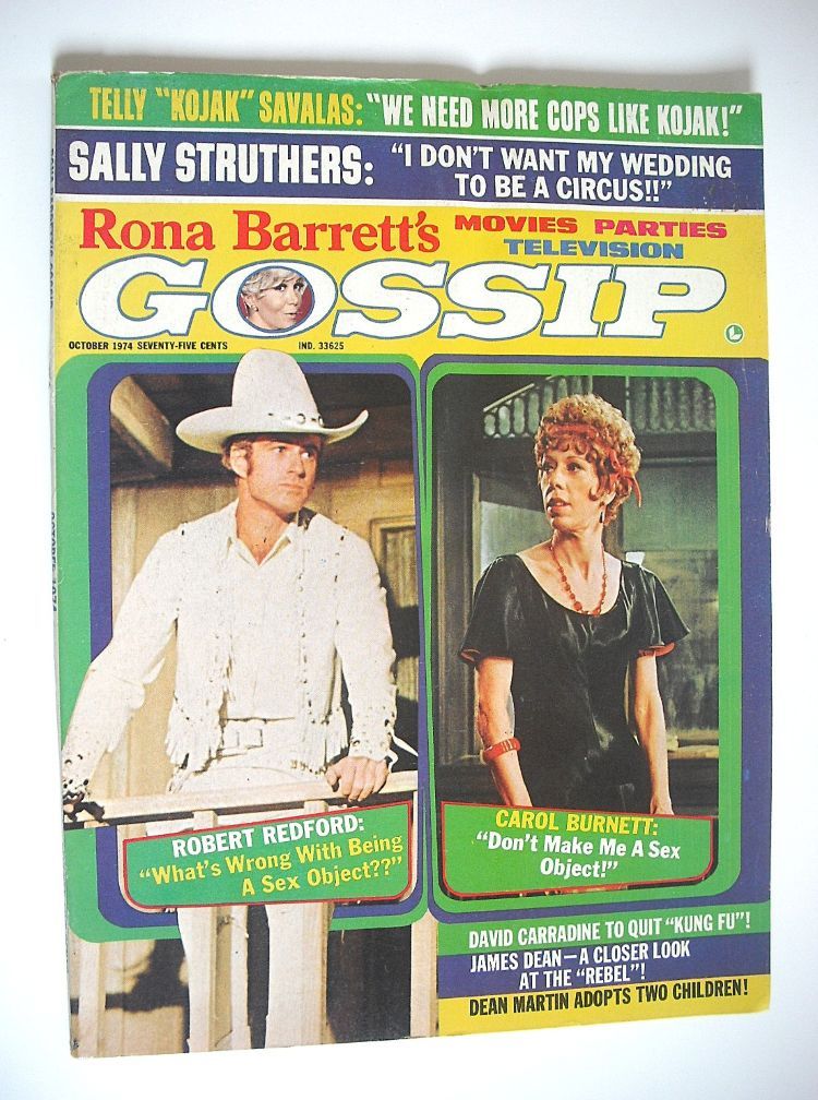 Rona Barrett's Gossip magazine - Robert Redford and Carol Burnett cover (October 1974)