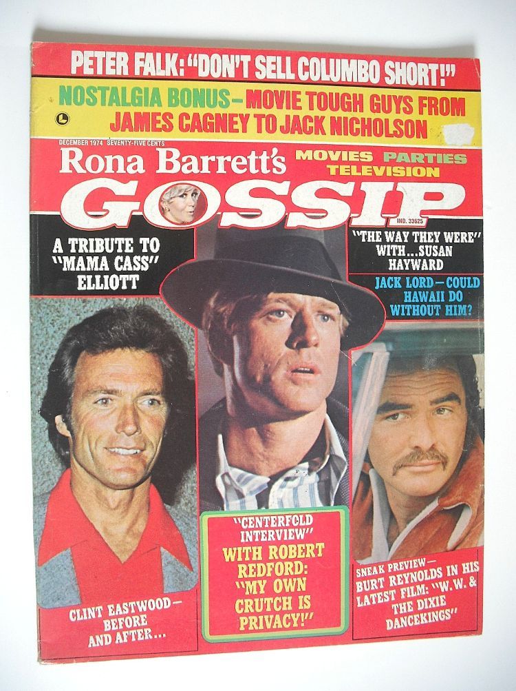 Rona Barrett's Gossip magazine - Clint, Robert and Burt cover (December 1974)