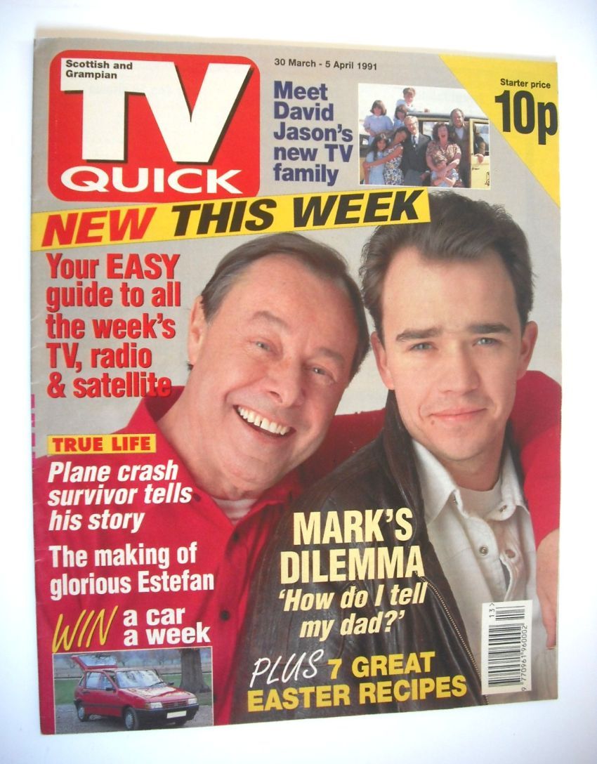 TV Quick magazine - Bill Treacher and Todd Carty cover (30 March - 5 April 1991 - First Issue)
