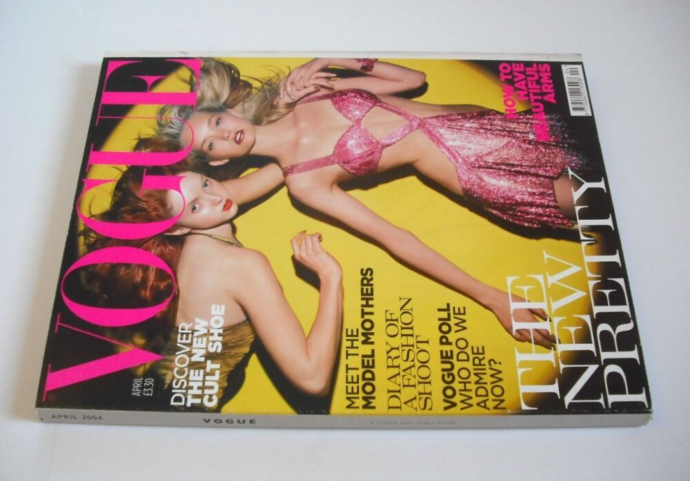 British Vogue magazine - April 2004 - Lily Cole and Gemma Ward cover