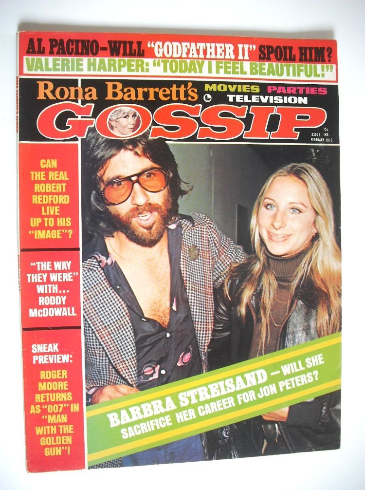 Rona Barrett's Gossip magazine - Jon Peters and Barbra Streisand cover (February 1975)