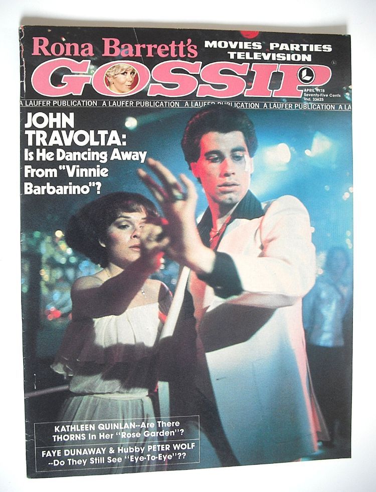 Rona Barrett's Gossip magazine - Karen Lynn Gorney & John Travolta cover (April 1978)