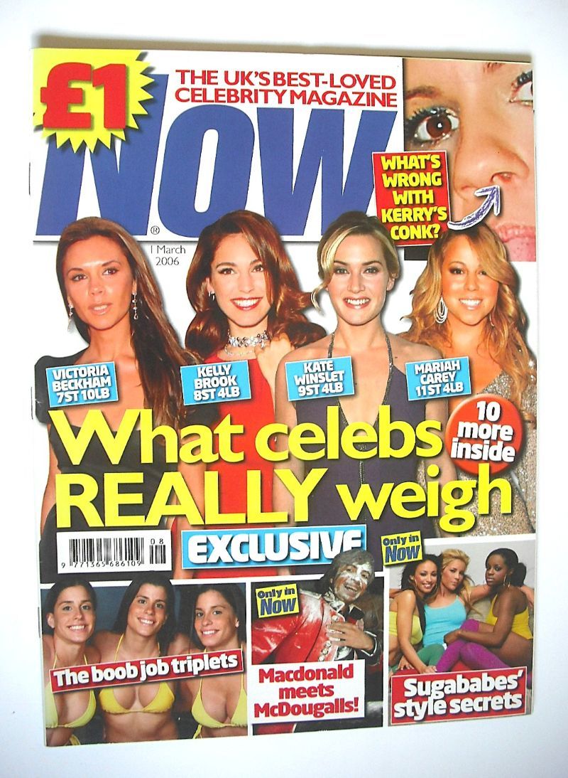 Now magazine - What Celebs Really Weigh cover (1 March 2006)