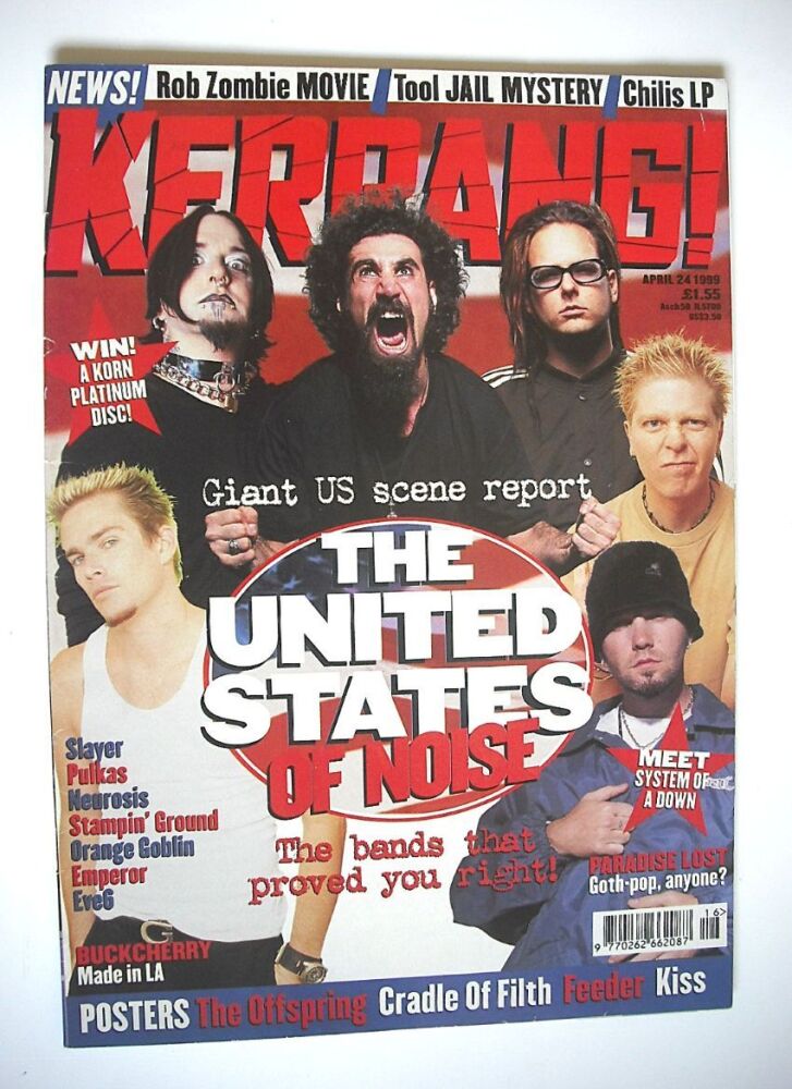 Kerrang magazine - The United States of Noise cover (24 April 1999 - Issue 747)