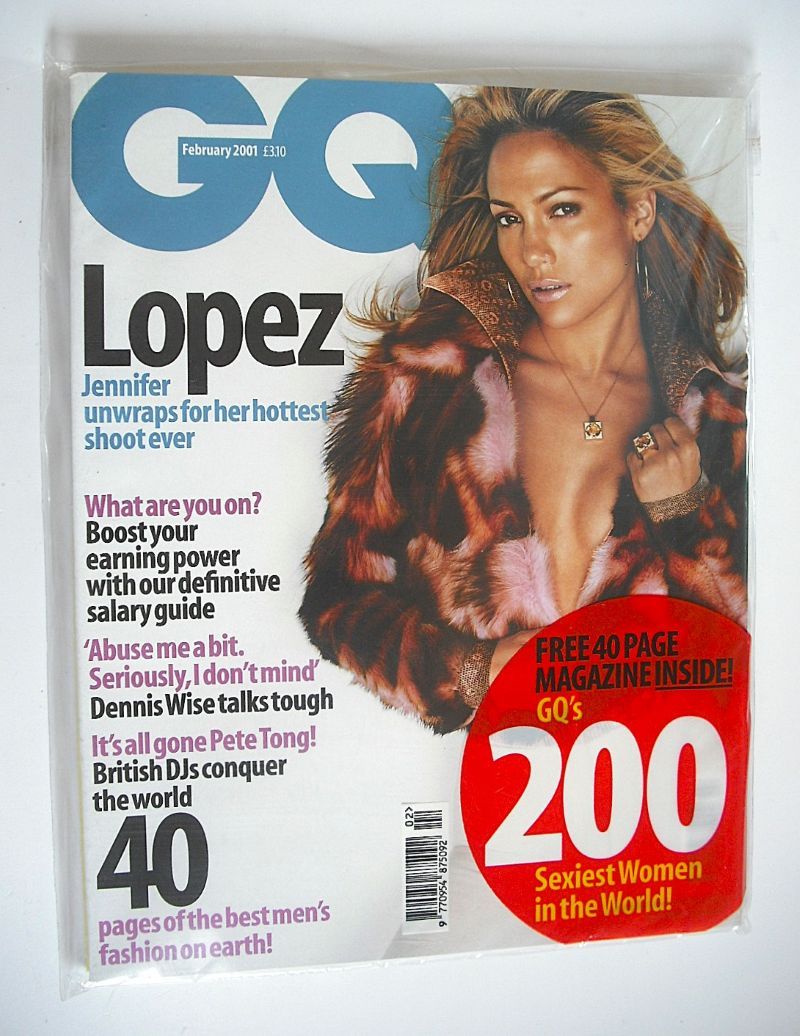British GQ magazine - February 2001 - Jennifer Lopez cover