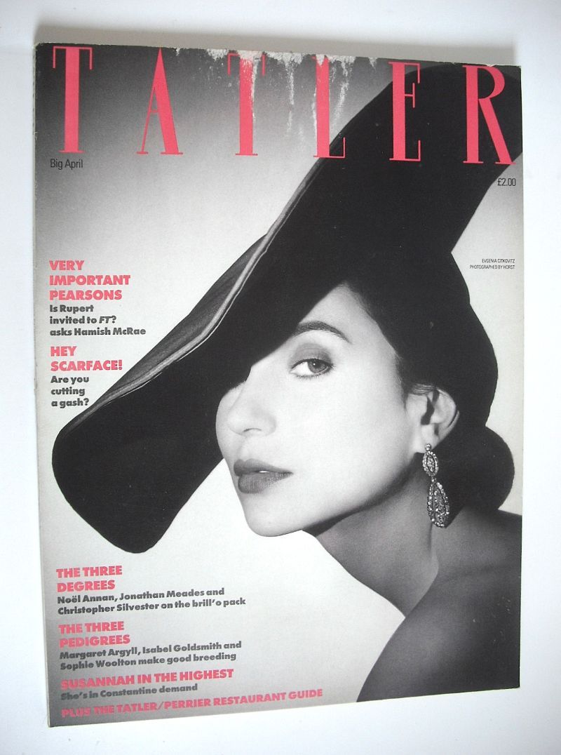 Tatler magazine - April 1988 - Evgenia Citkovitz cover