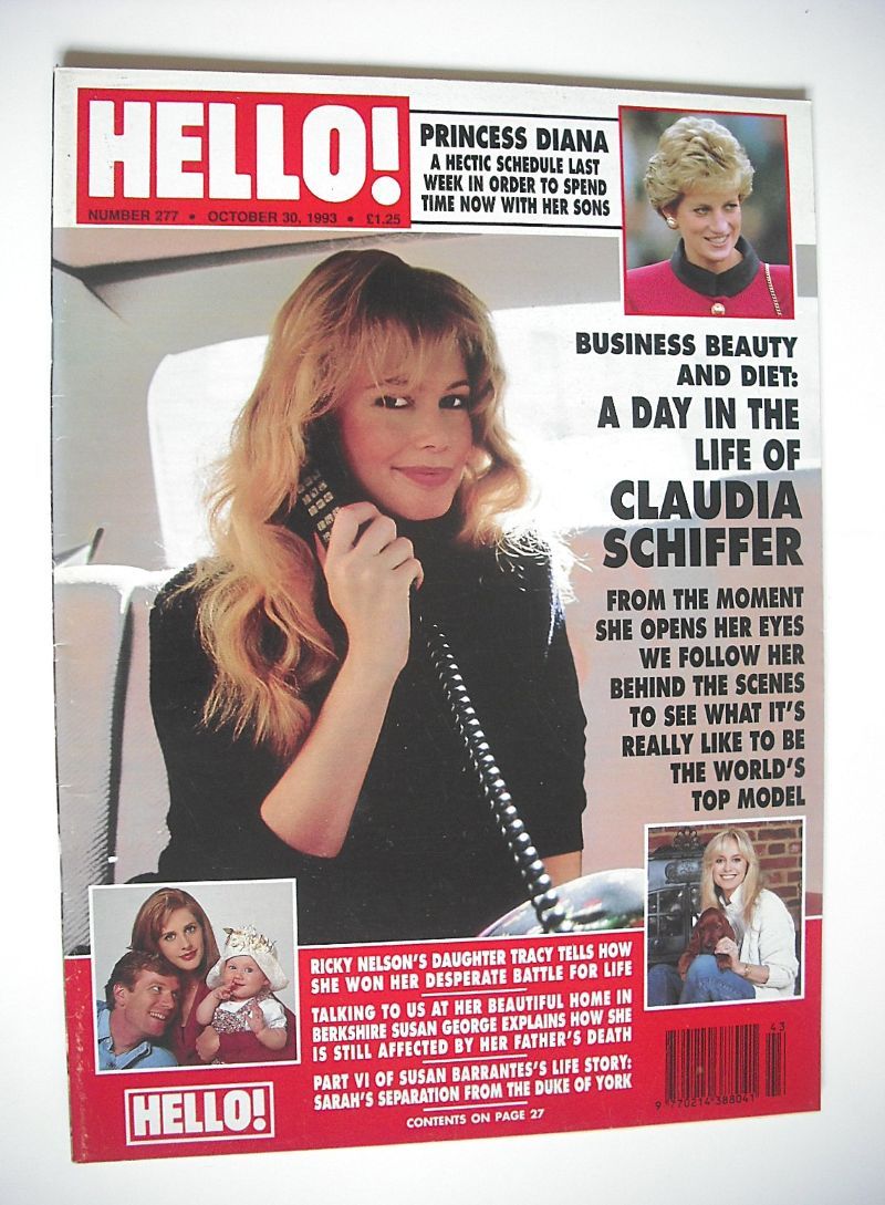<!--1993-10-30-->Hello! magazine - Claudia Schiffer cover (30 October 1993 