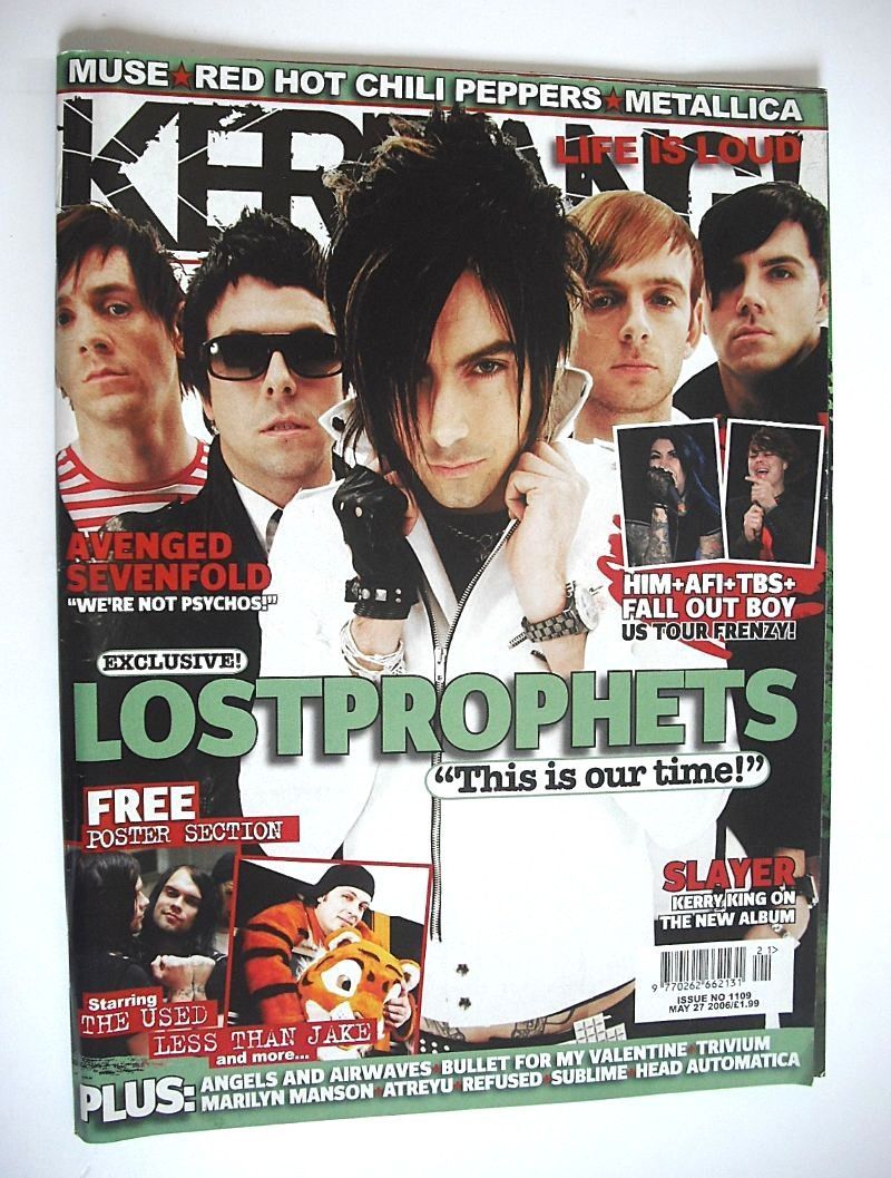 Kerrang magazine - Lostprophets cover (27 May 2006 - Issue 1109)