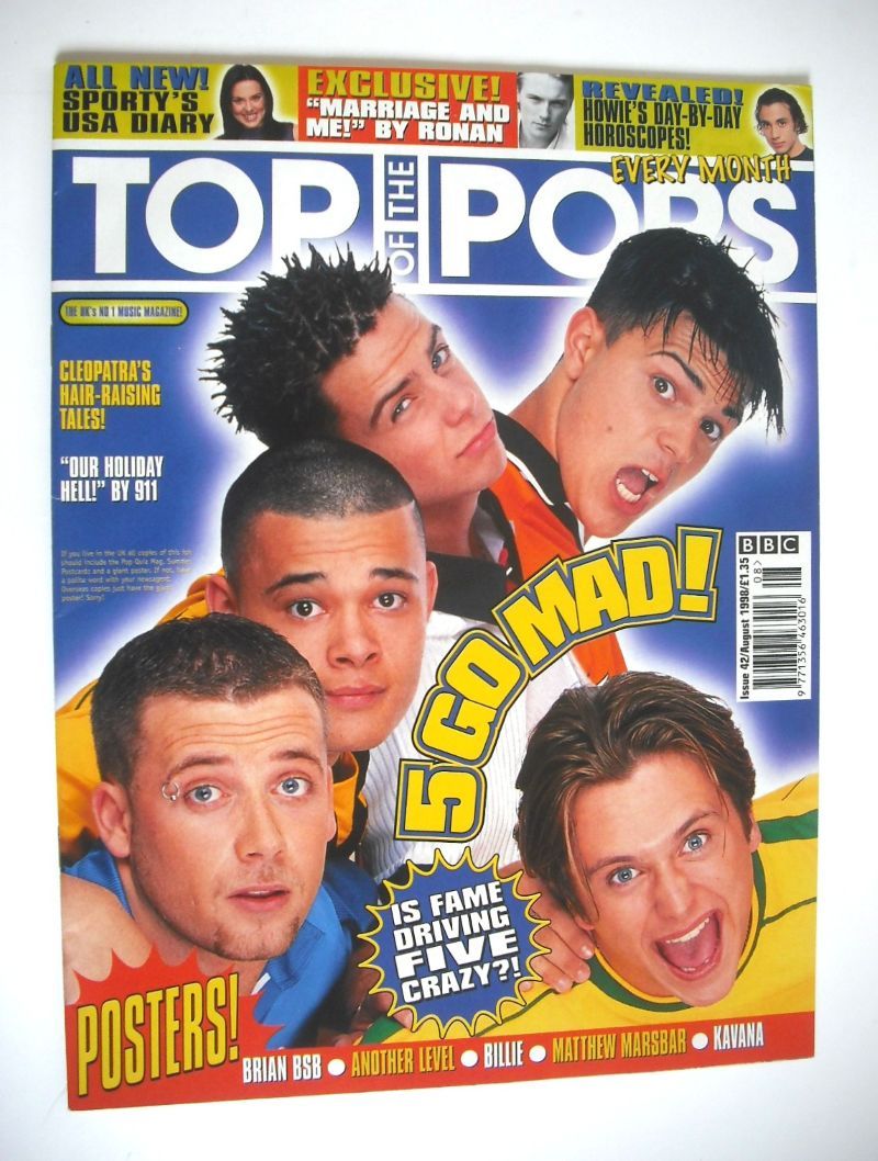 Top Of The Pops magazine - Five cover (August 1998)