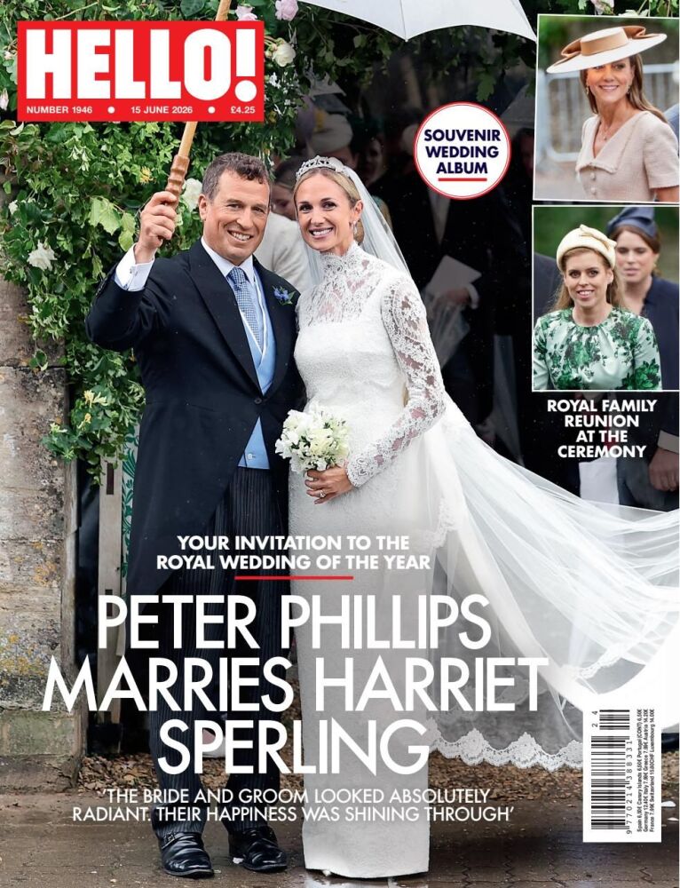 Hello! magazine - Peter Phillips and Harriet Sperling Wedding cover (15 June 2026 - Issue 1946)