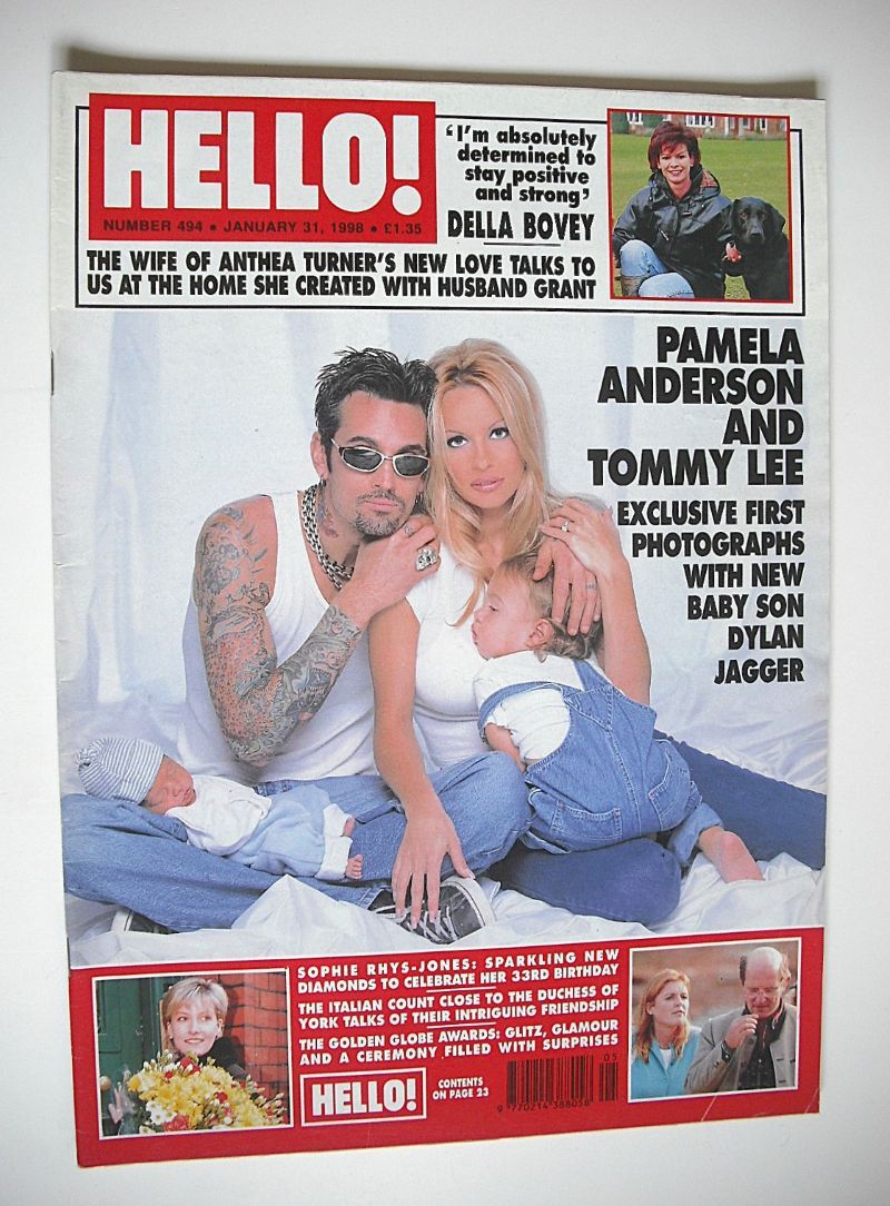 Hello! magazine - Pamela Anderson and Tommy Lee cover (31 January 1998 - Issue 494)