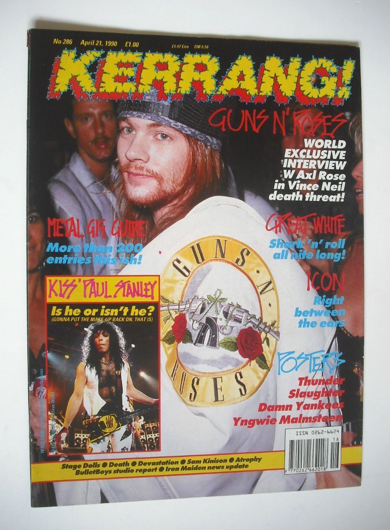 <!--1990-04-21-->Kerrang magazine - Axl Rose cover (21 April 1990 - Issue 2
