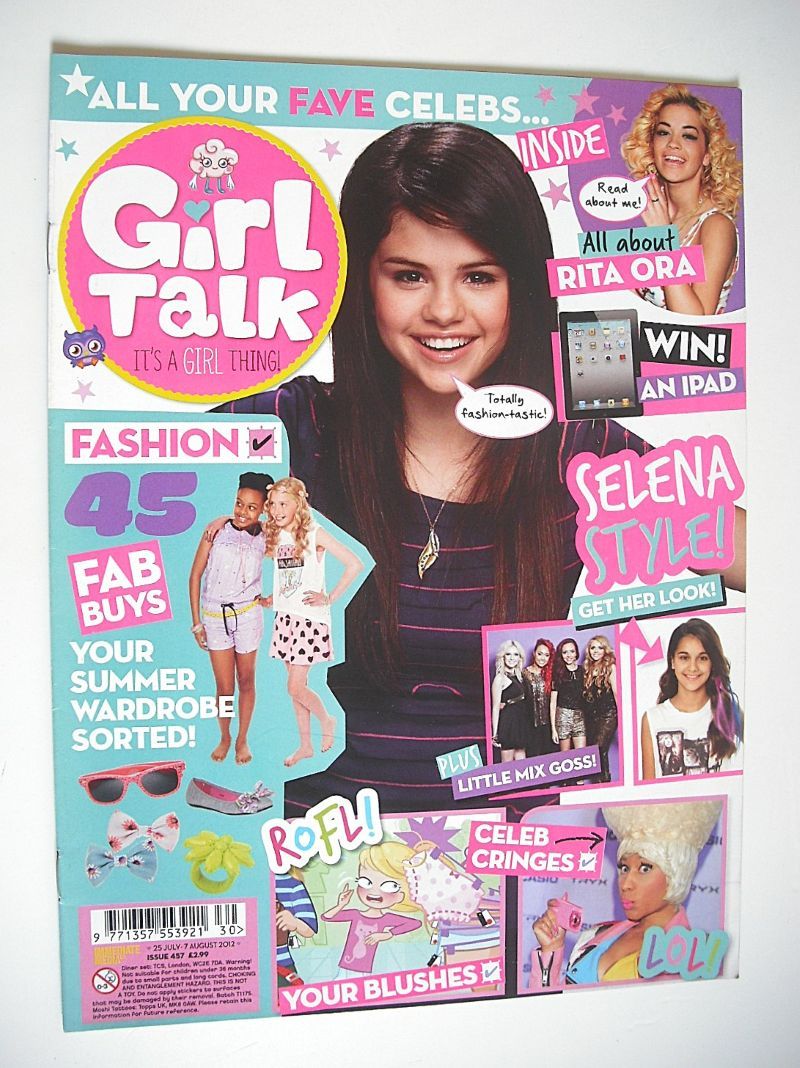 Girl Talk magazine - Selena Gomez cover (25 July - 7 August 2012)