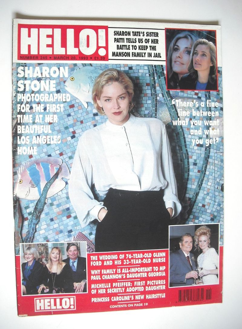 <!--1993-03-20-->Hello! magazine - Sharon Stone cover (20 March 1993 - Issu