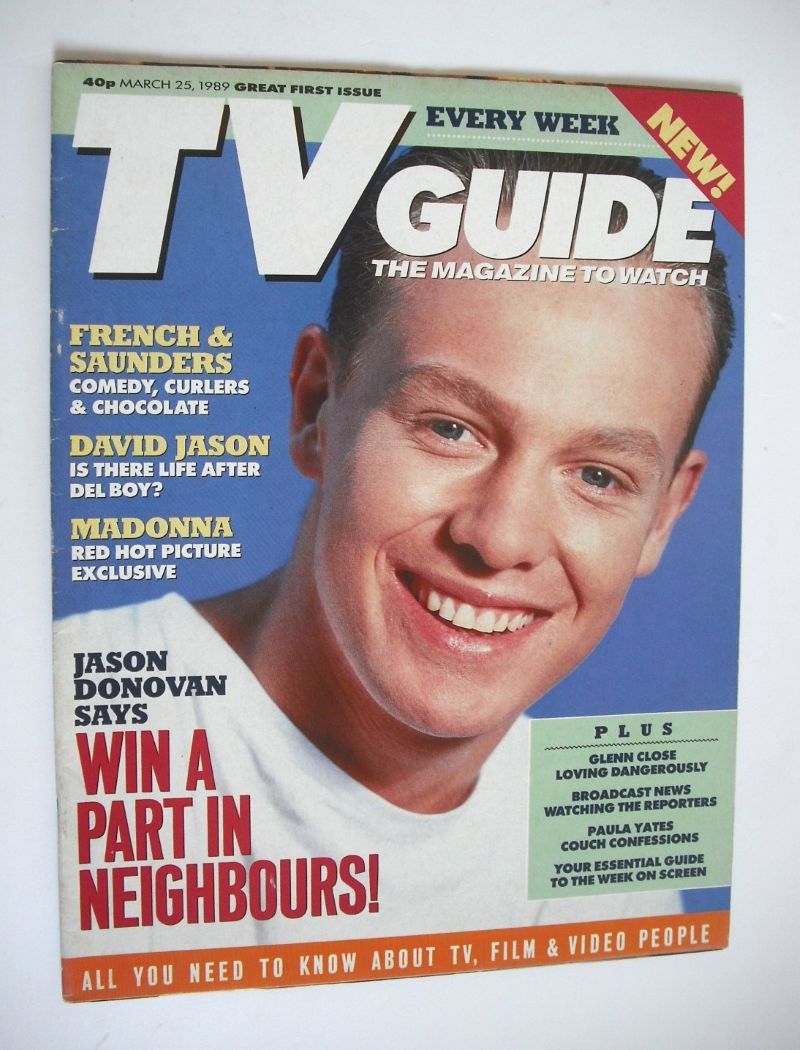 TV Guide magazine - 25 March 1989 - Jason Donovan cover