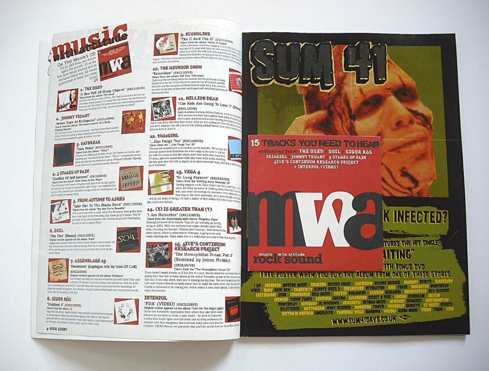 Rock Sound magazine - Sum 41 cover (December 2002)