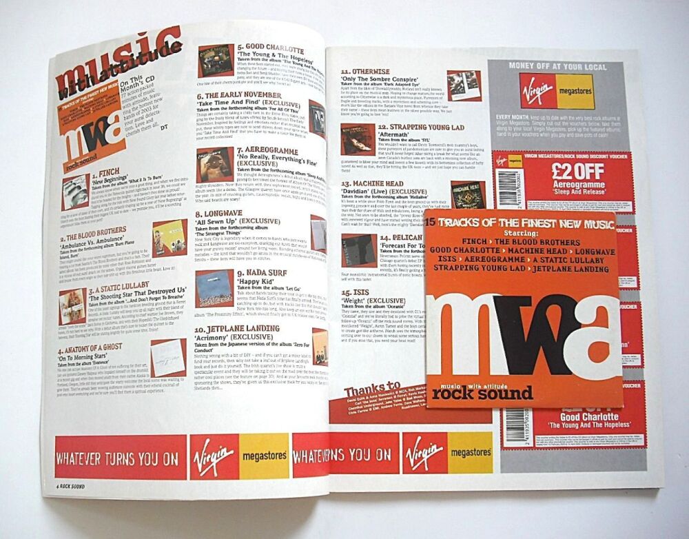 Rock Sound magazine - Nate Barcalow (Finch) cover (March 2003)