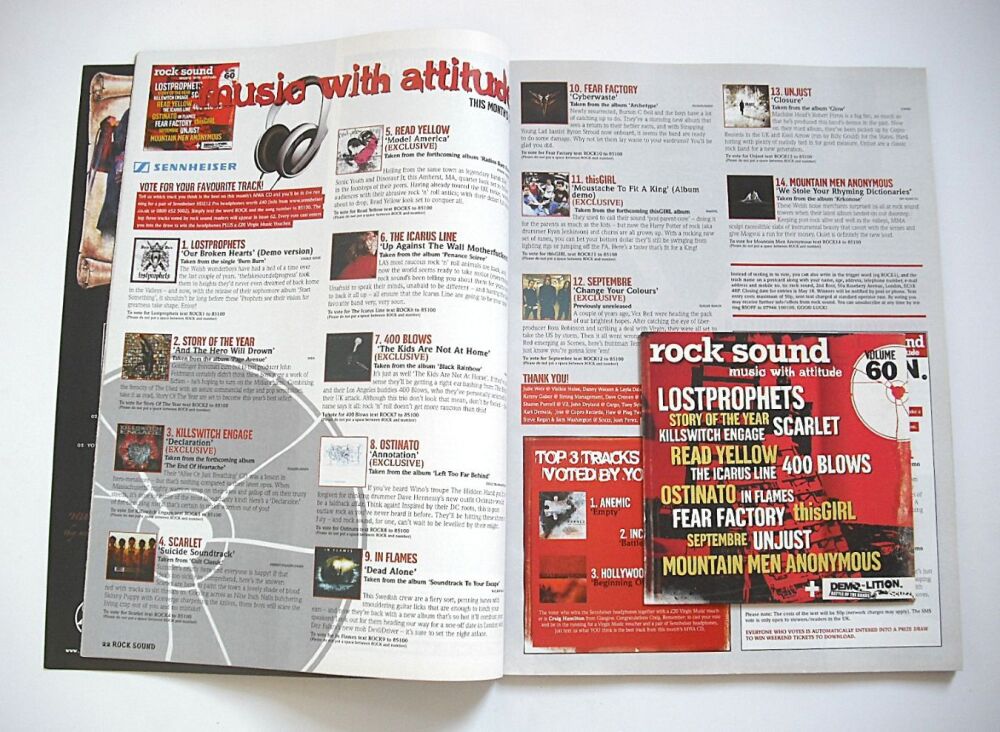 Rock Sound magazine - Ian Watkins cover (May 2004)