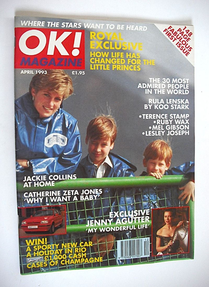 OK! magazine - Princess Diana, Prince William & Prince Harry cover (April 1993, 1st Issue)