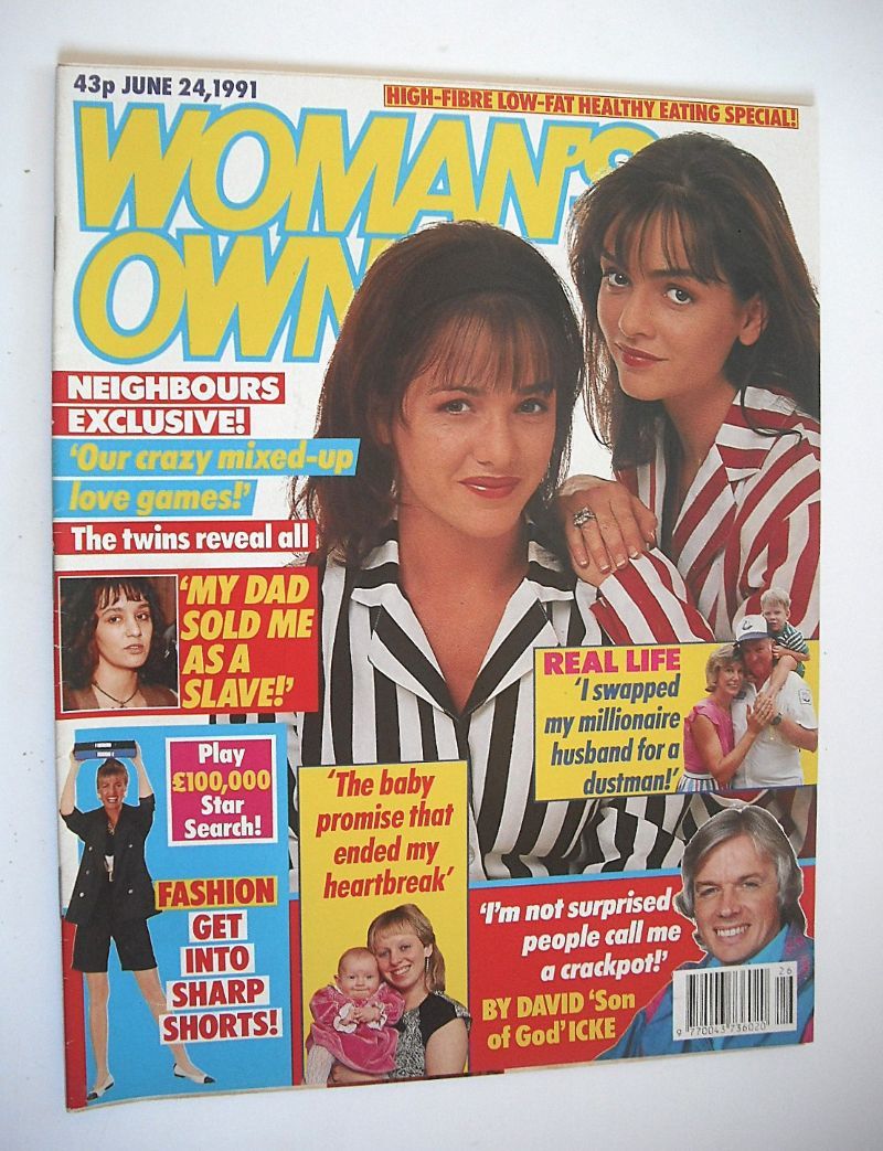 Woman's Own magazine - 24 June 1991 - Gayle and Gillian Blakeney cover