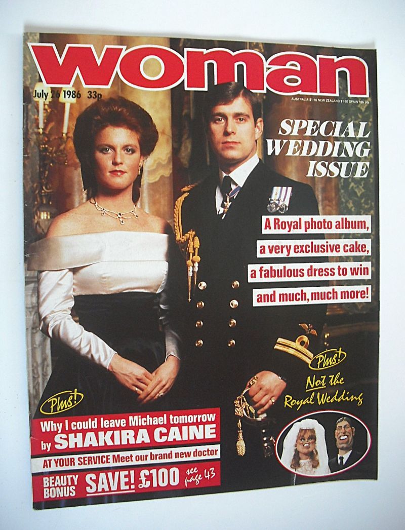 Woman magazine - Sarah Ferguson and Prince Andrew cover (26 July 1986)