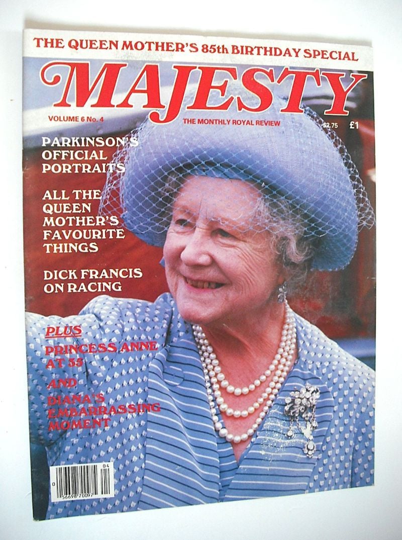 <!--1985-08-->Majesty magazine - The Queen Mother cover (August 1985 - Volu