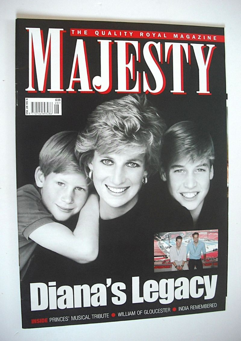 <!--2007-08-->Majesty magazine - Princess Diana, Prince Harry and Prince Wi