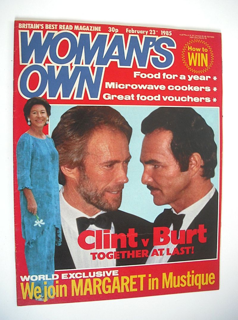 Woman's Own magazine - 23 February 1985 - Clint Eastwood and Burt Reynolds cover