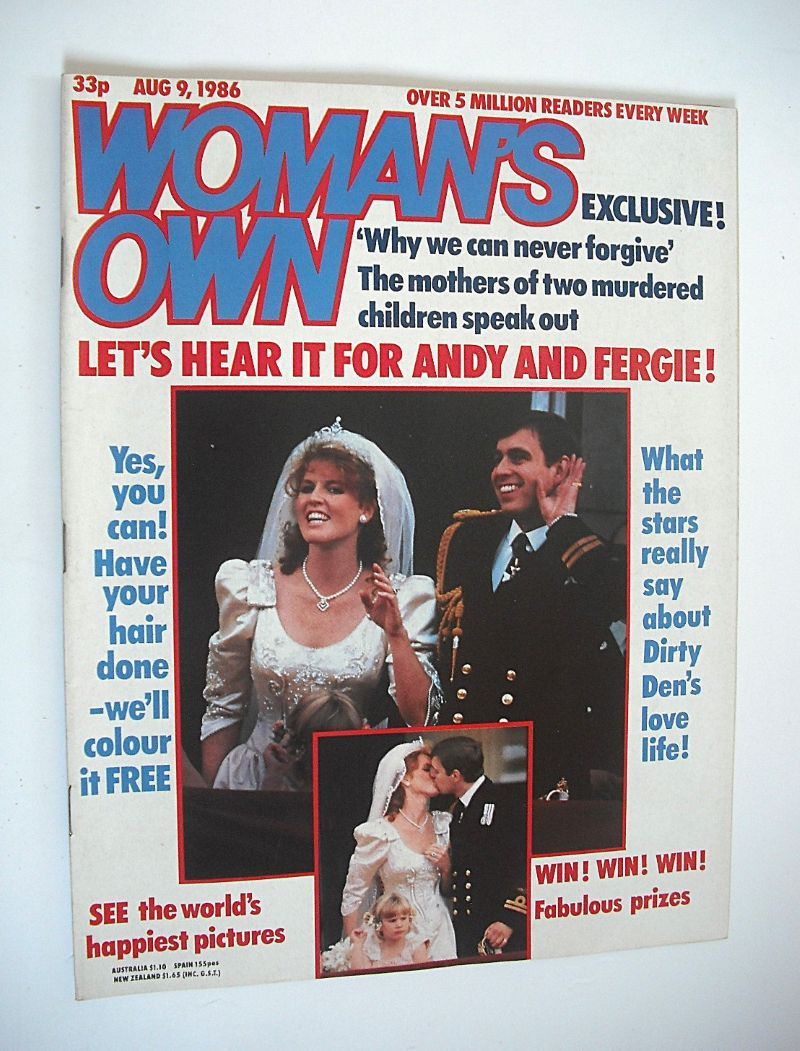 Woman's Own magazine - 9 August 1986 - Sarah Ferguson and Prince Andrew cover
