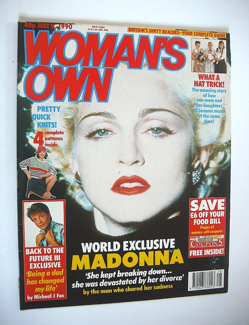 Woman's Own magazine - 9 July 1990 - Madonna cover