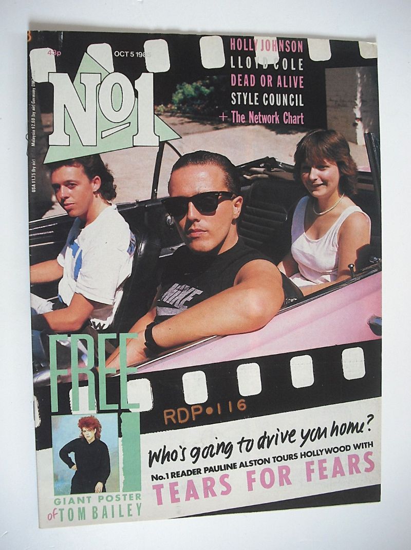 No 1 Magazine - Tears For Fears and Pauline Alston cover (5 October 1985)