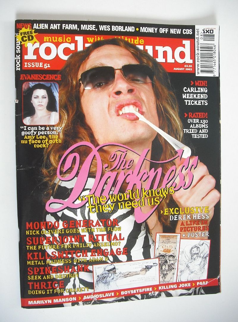 Rock Sound magazine - Justin Hawkins cover (August 2003)