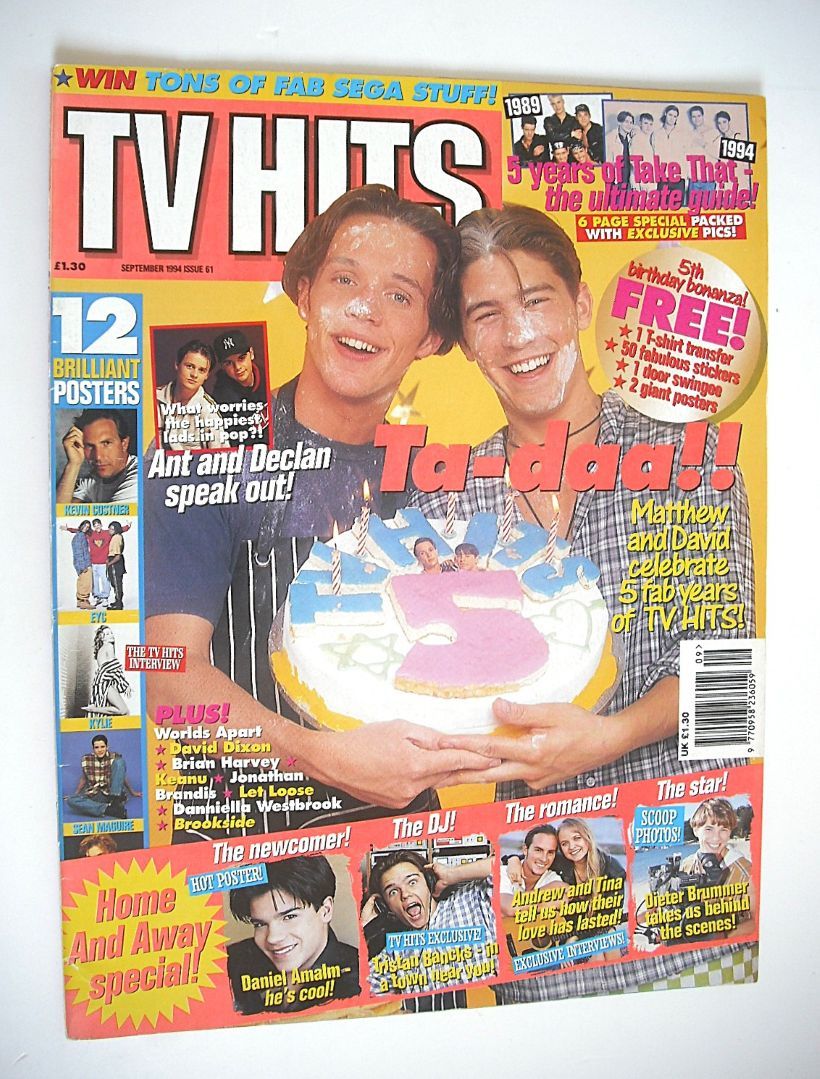 TV Hits magazine - September 1994 - David Ross and Matthew Pateman cover