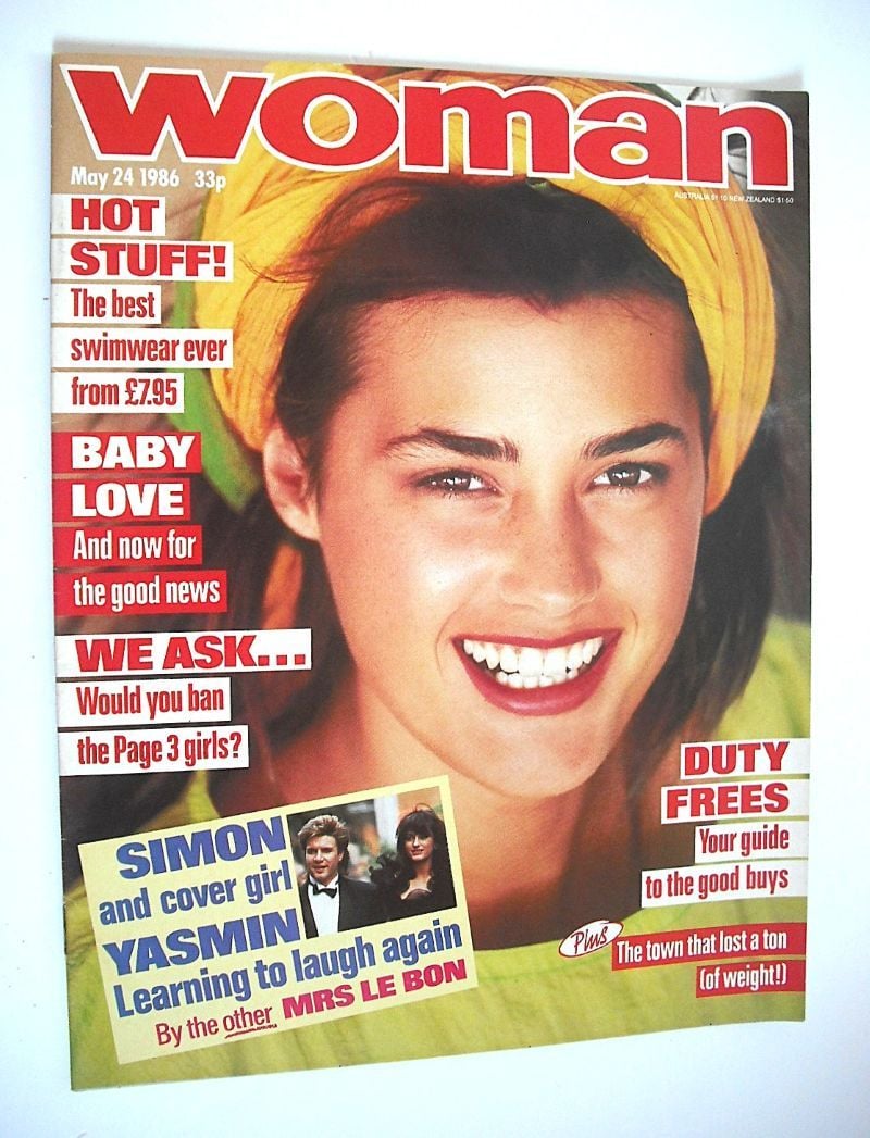Woman magazine - Yasmin Le Bon cover (24 May 1986)