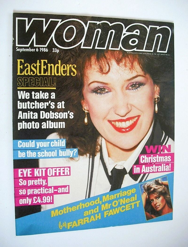 Woman magazine - Anita Dobson cover (6 September 1986)