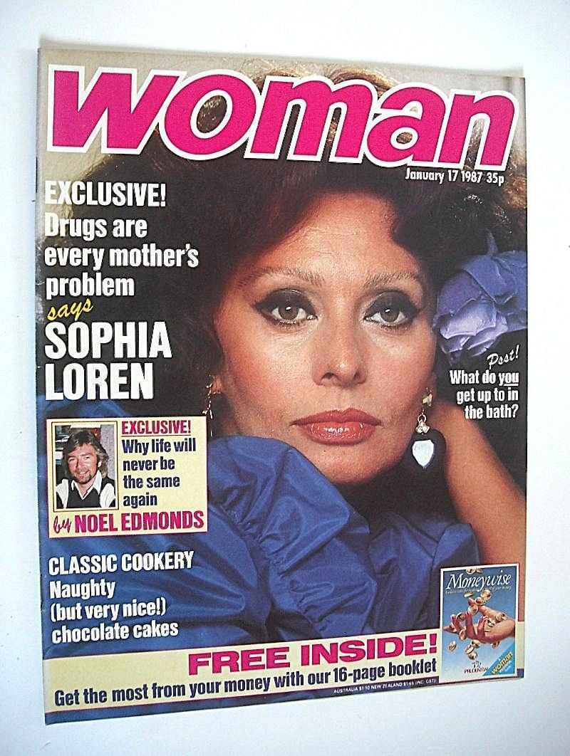 Woman magazine - Sophia Loren cover (17 January 1987)