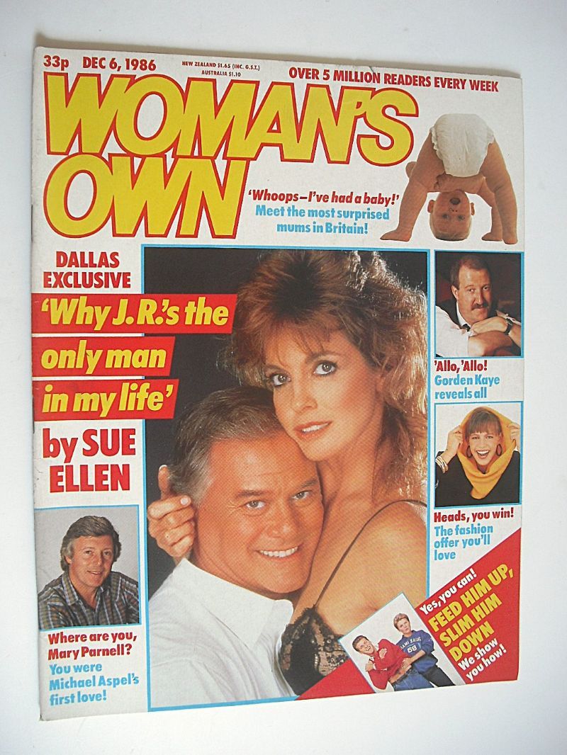 Woman's Own magazine - 6 December 1986 - Larry Hagman & Linda Gray cover