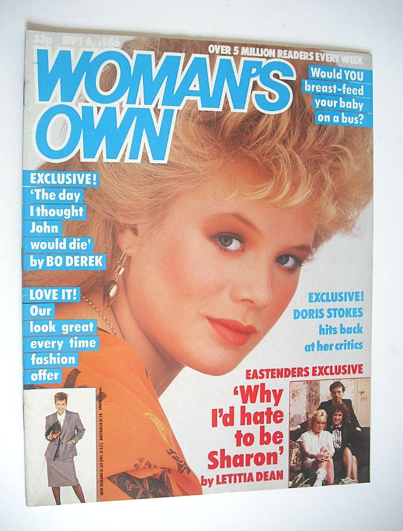 Woman's Own magazine - 6 September 1986 - Letitia Dean cover