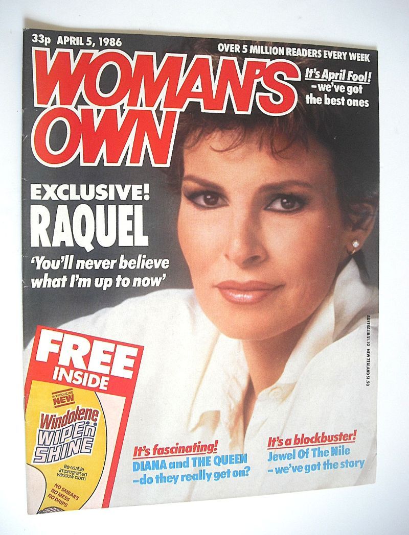 Woman's Own magazine - 5 April 1986 - Raquel Welch cover