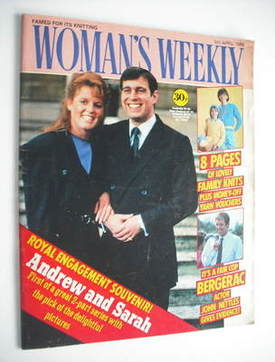 Woman's Weekly magazine (5 April 1986 - Prince Andrew and Sarah Ferguson cover - British Edition)