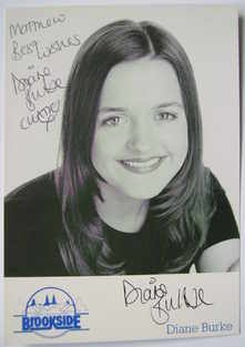 Diane Burke autograph (hand-signed Katie Rogers cast card, dedicated)
